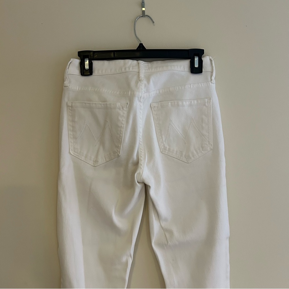 Mother White Flare Jeans The Cha Cha Fray Glass Slipper Bell Bottom Denim 26 - Picture 13 of 14